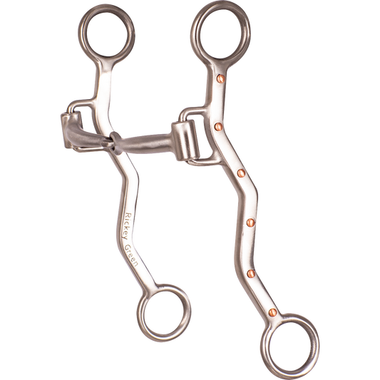 Classic Equine Rickey Green Roping Bit with Smooth Bar