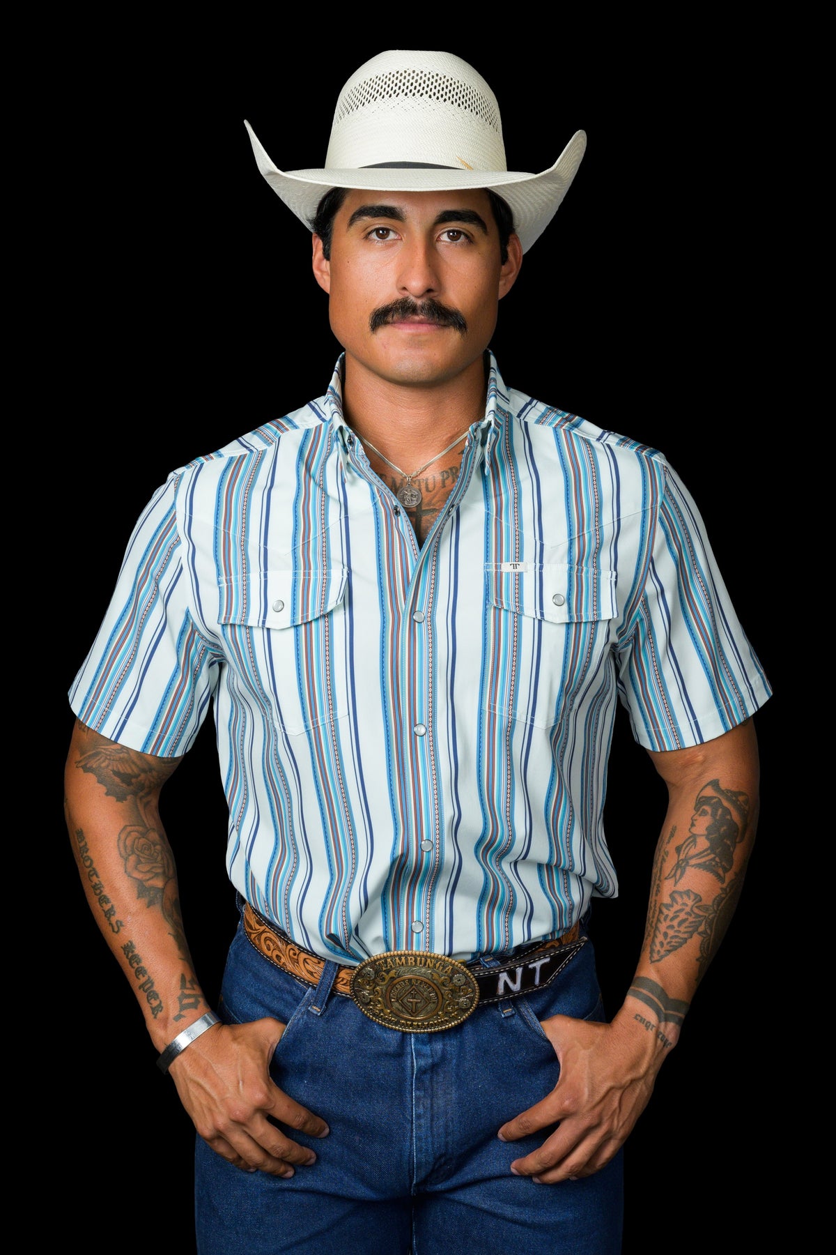 Ferrell The James Short Sleeve Snap Shirt Blue