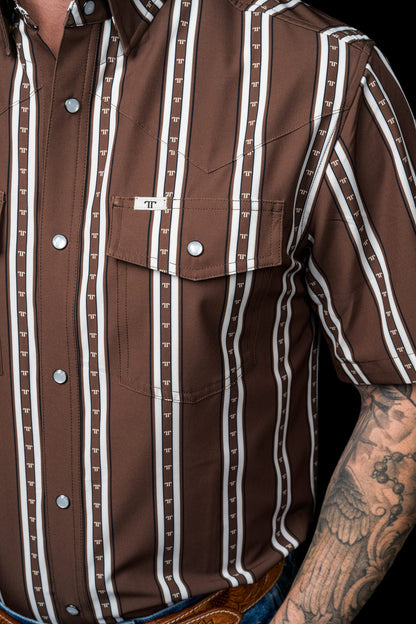 Ferrell The Tucker Short Sleeve Snap Shirt Brown