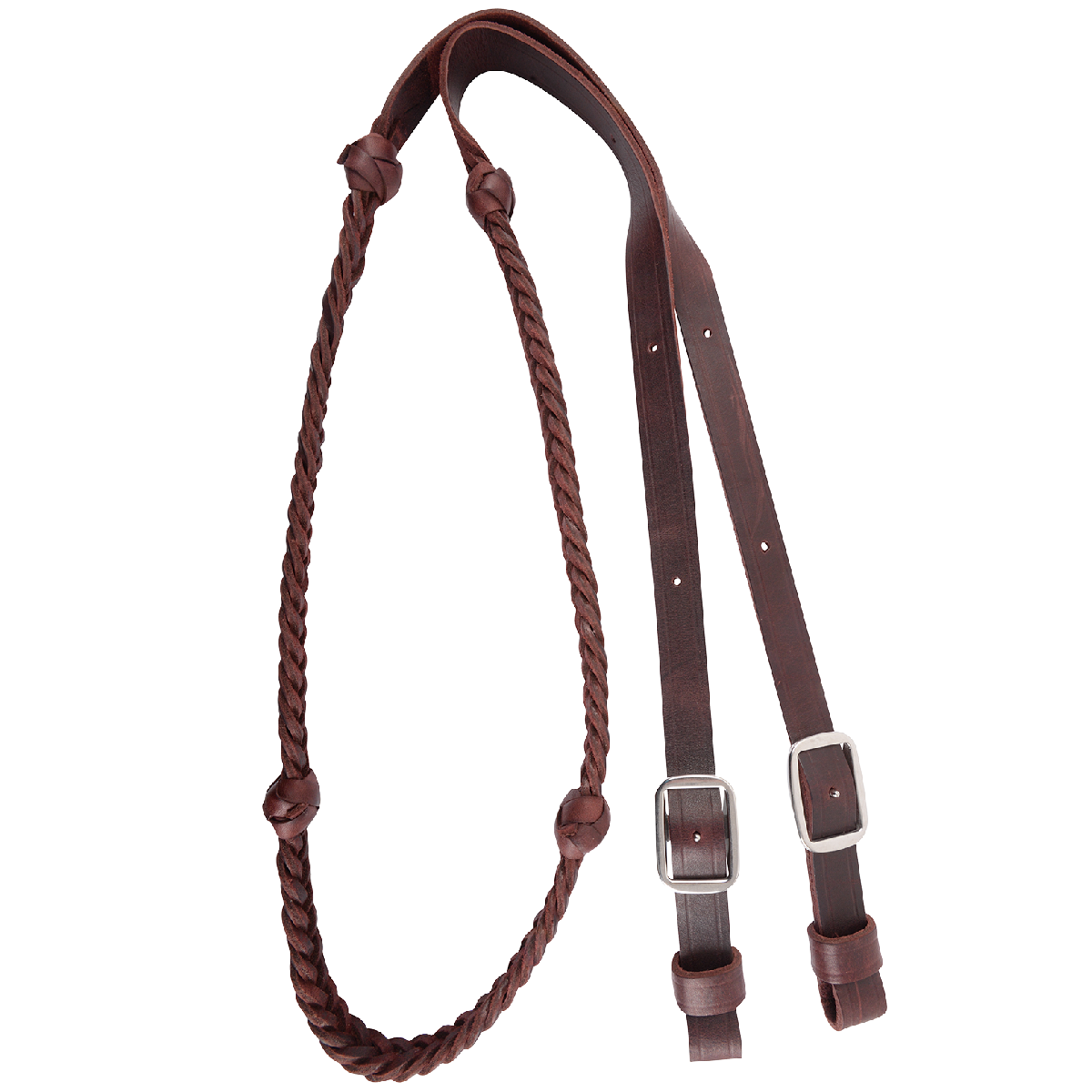 Martin Barrel 5 Plat Braided Reins with Knot