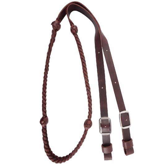 Martin Barrel 5 Plat Braided Reins with Knot