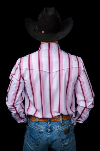 Ferrell The Tristan Long Sleeve Snap Shirt Pink