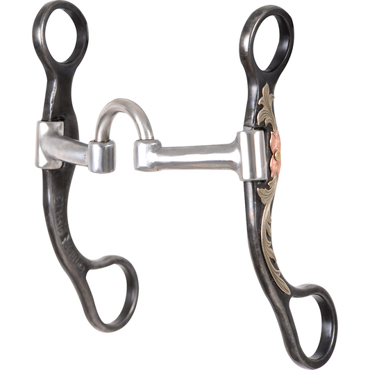 Classic Equine Floral Scroll Tool Box Straight Shank Bit with Short Correction