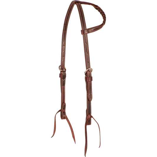 Martin Slip Ear Headstall with Blood Knots Chocolate