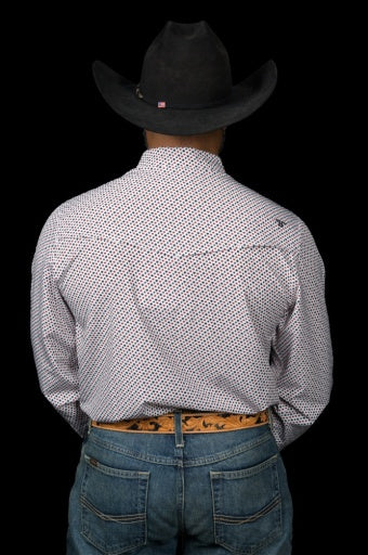 Ferrell The Spade Long Sleeve Snap Shirt White