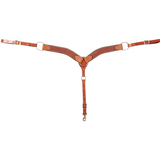 Cashel 2-inch Breastcollar with Basket Tooling Chestnut
