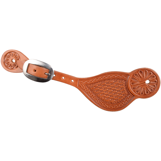 Martin Hermann Oak Leather Tombstone San Carlo Basket Tooled Spur Straps