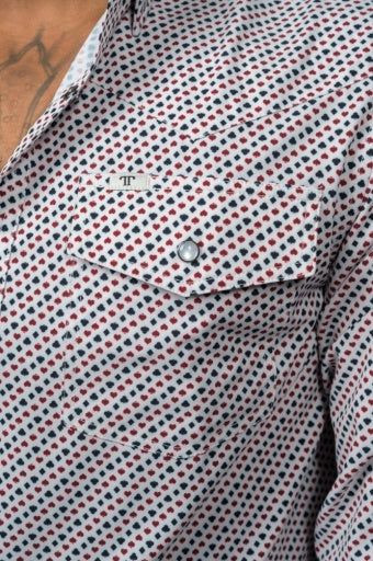 Ferrell The Spade Long Sleeve Snap Shirt White