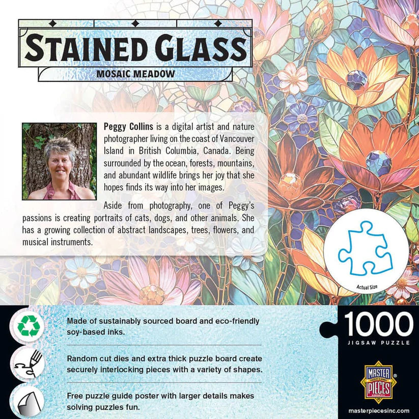 Leanin Tree Stained Glass Mosaic Meadow Puzzle