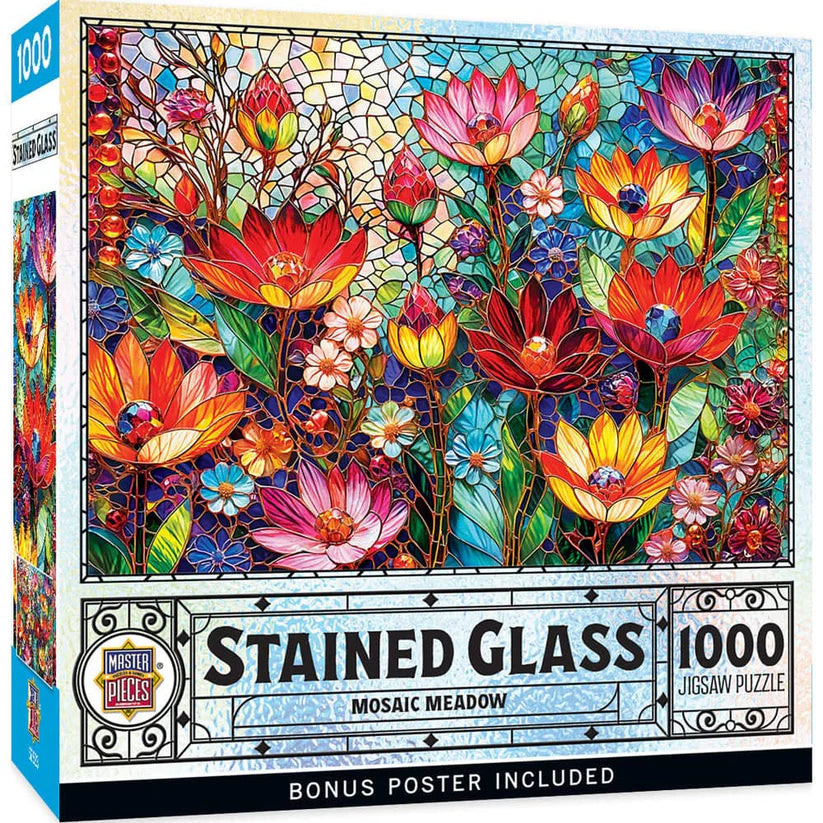 Leanin Tree Stained Glass Mosaic Meadow Puzzle