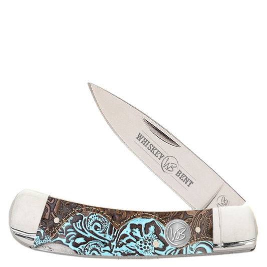 Whiskey Bent Acrylic Tooled Country Lock Blade