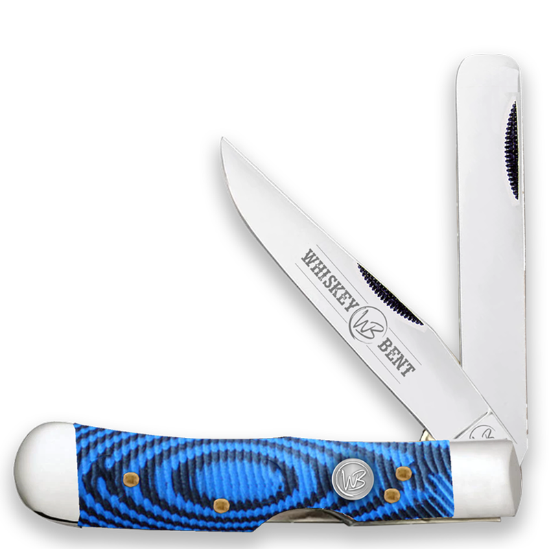 Whiskey Bent G10 Blue Burst Trapper Bullcutter