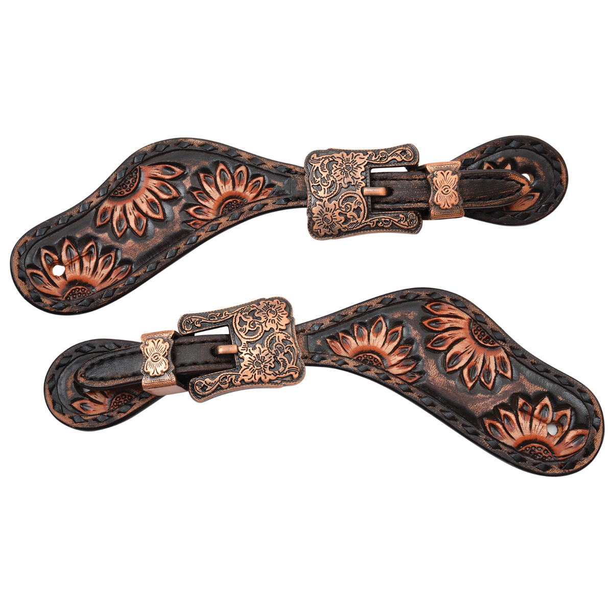 Circle Y Vintage Sunflower Spur Straps