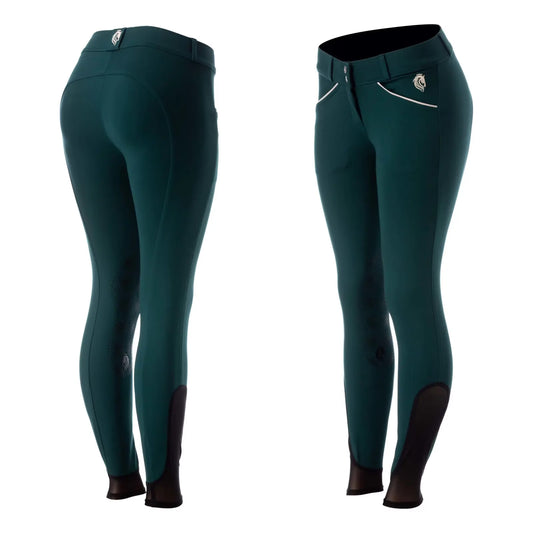 Equinavia Astrid Womens Silicone Knee Patch Breeches Deep Green