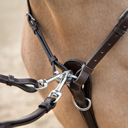 Horze Venice Combined Running Martingale Breastplate - Dark Brown