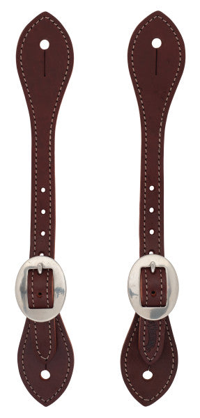 Weaver Mens Flared Burgundy Latigo Leather Spur Straps